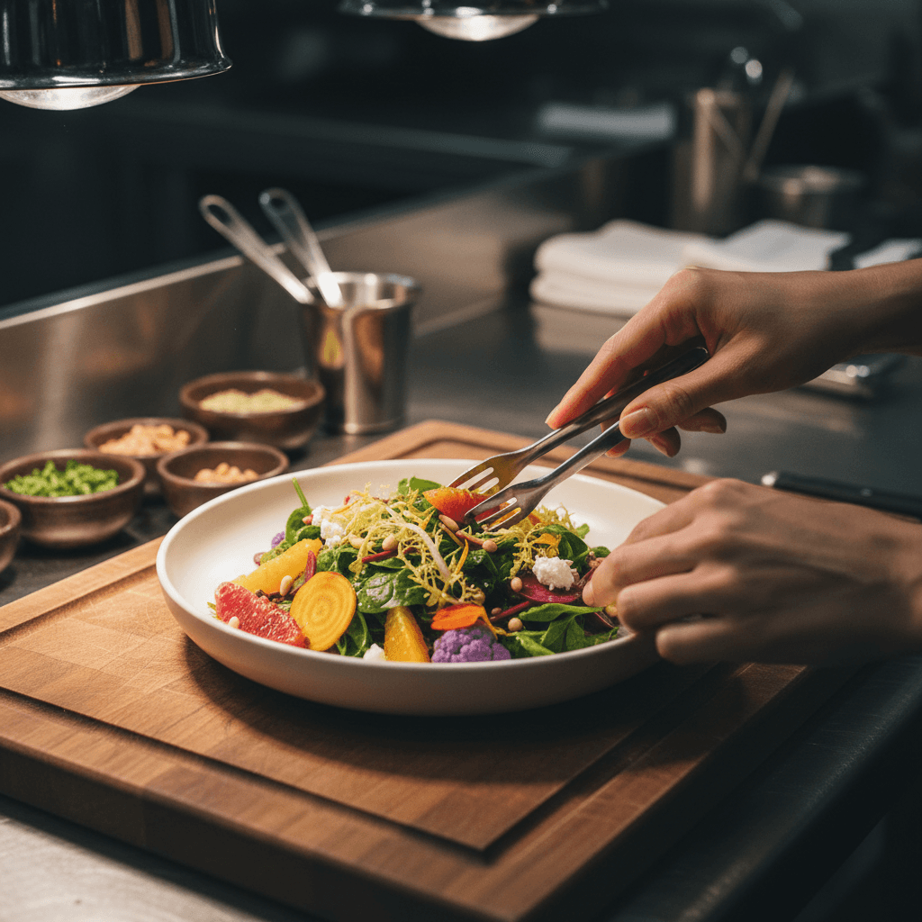 Fresh salad preparation